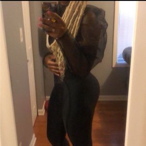 Black Jumpsuit with satin sleeves